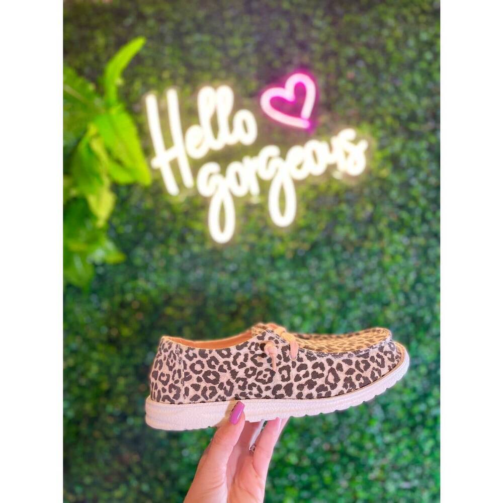 NEW GYPSY JAZZ girls leopard sneaker in baby pink/ cream